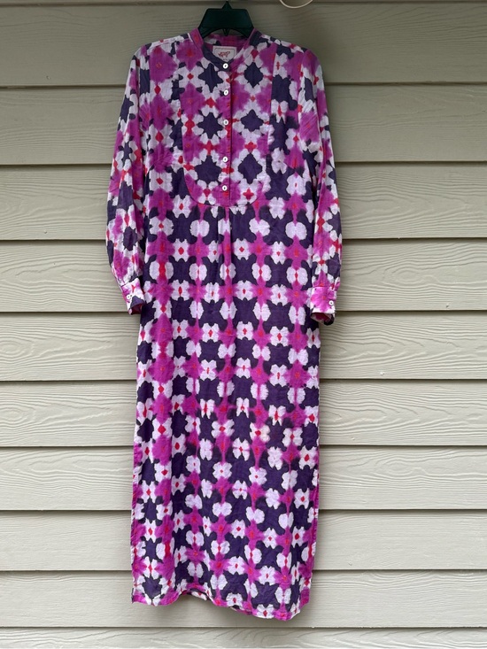 Banjanan Dresses & Skirts - Banjanan Long Sleeve Floral Print Maxi Dress in Pink & Purple